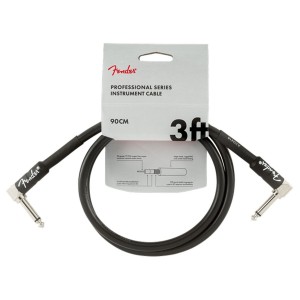  Fender 3' Angle Black Professional Series Instrument Cable